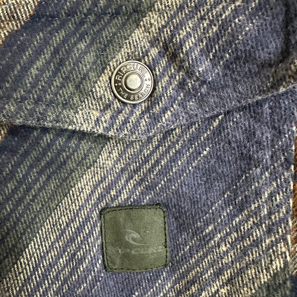 Rip Curl Sherpa Lined Striped Jacket Zip Front Size M - Picture 7 of 15